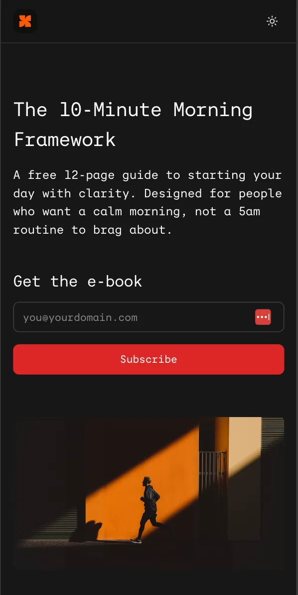 A Nashra landing page capturing signups.