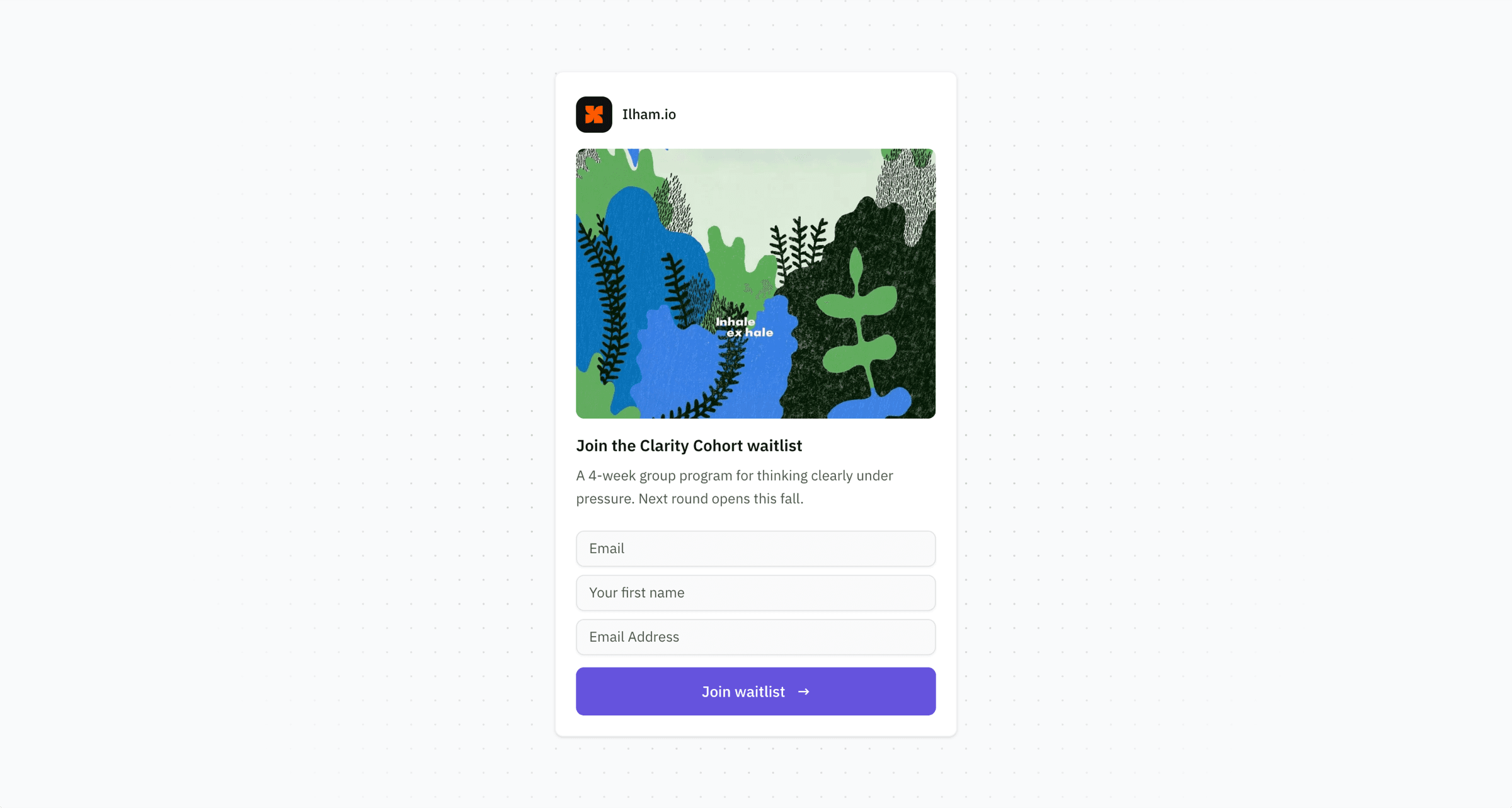 A Nashra lead page capturing a signup.