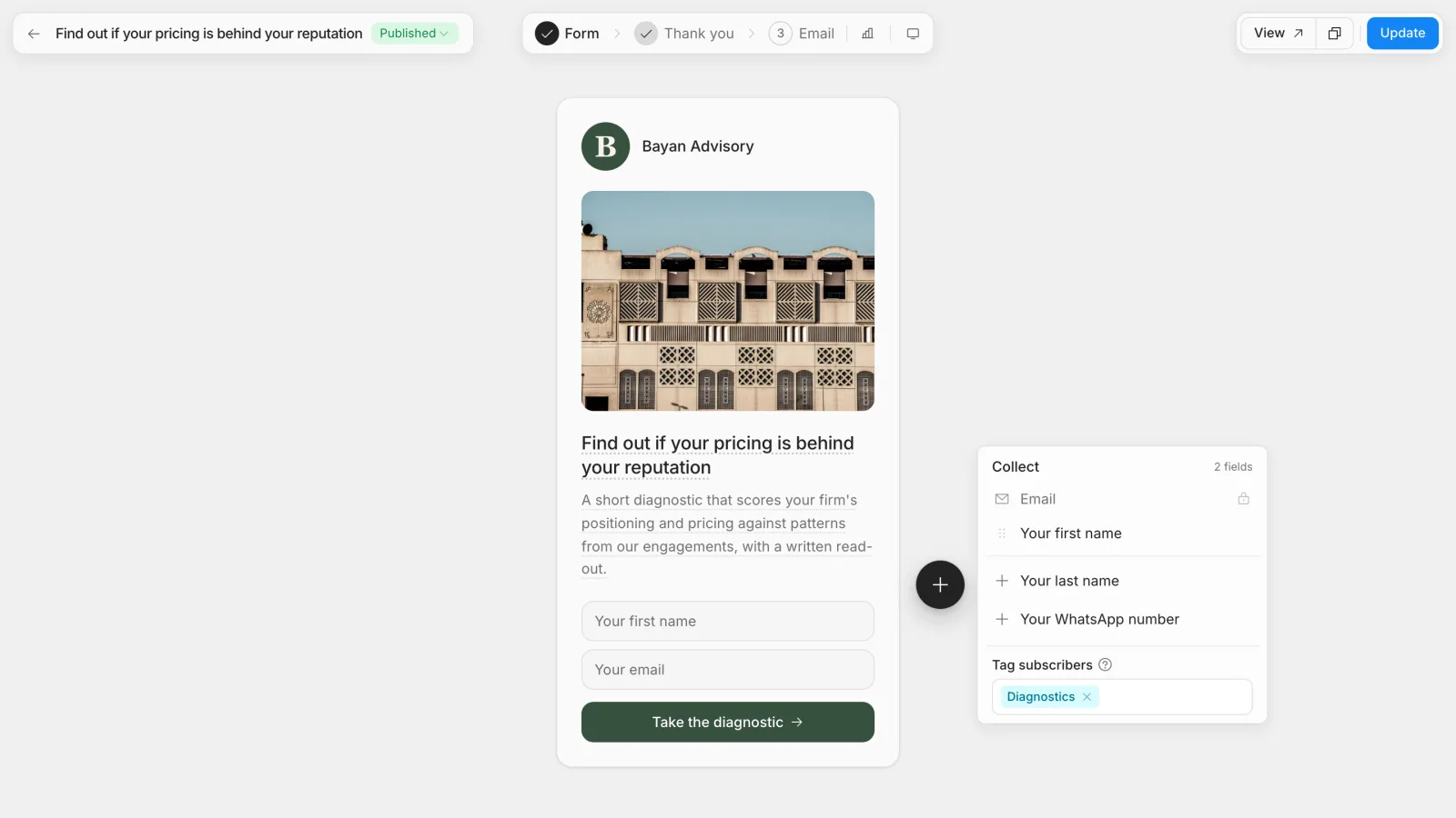 A hosted resource page in the editor